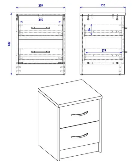 Kommode - B ca. 38 cm, Sonoma Eiche Nachbildung