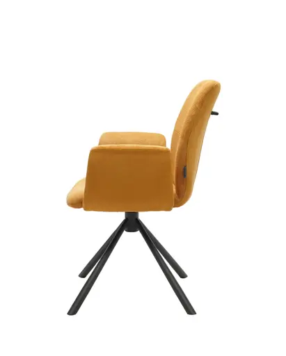 Armlehnstuhl MANOA - drehbar, Stoff, Senfgelb