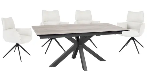 Armlehnstuhl MARGIT - drehbar, Stoff, Silberfarben