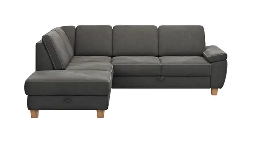 Ecksofa Sommerville - Ecke links mit 2,5-Sitzer, inkl. Schlaffunktion, Relaxfunktion (manuell), Stoff, Anthrazit
