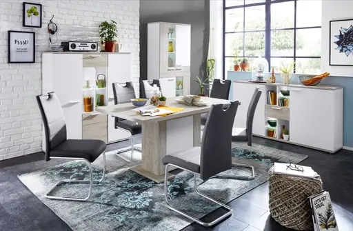 Freischwinger - Kunstleder, Schwarz