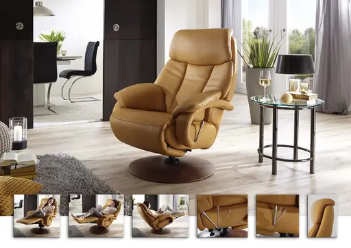 Sessel - mit Relaxfunktion, Leder, Dunkelbraun