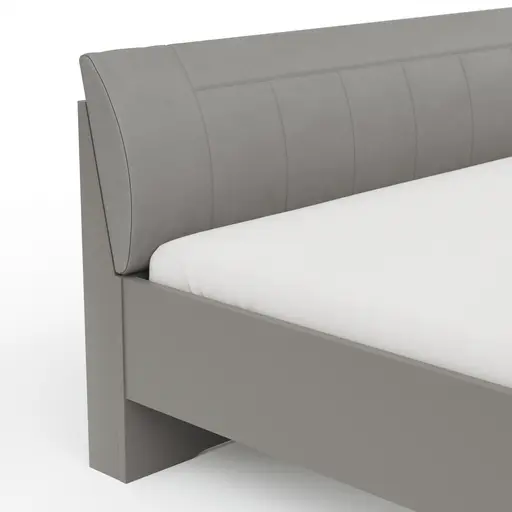 Bett Marbella - Liegefläche ca. 180x200cm, Melamin, Kunstleder, Grau