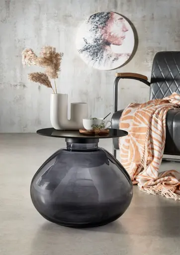 Beistelltisch - Ø/H ca. 44x39 cm, Schwarz