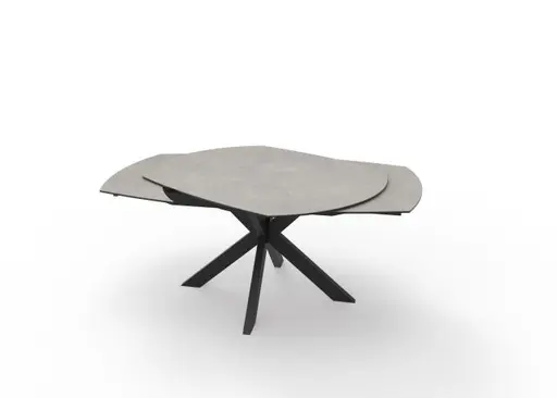 Esstisch MEGGIE - ausziehbar, LB ca. 130x100 cm, Keramik, Grau