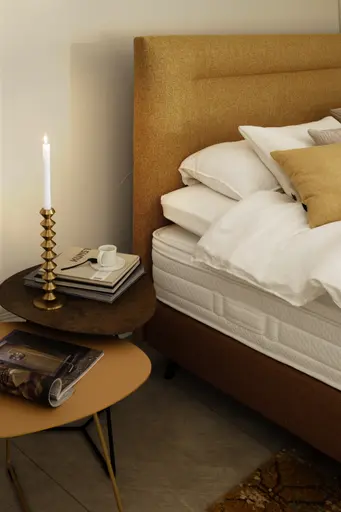 Ecktisch Fano - LBH ca. 59x50x50 cm, HPL Bronzefarben