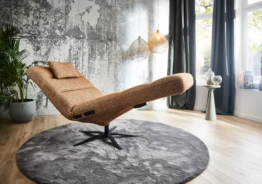 Liege - Relaxfunktion motorisch mit Akku, Stoff, Orange