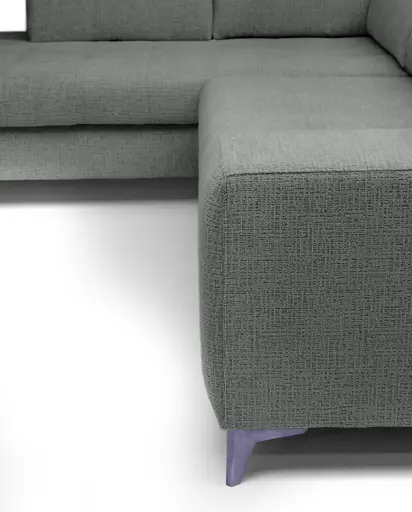 Ecksofa - Ecke links mit 2-Sitzer, Kopfteil verstellbar, Sitztiefe verstellbar motorisch, Stoff, Anthrazit