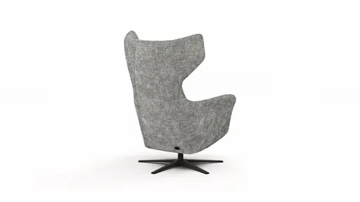 Sessel Noto Relax II - Rückenlehne und Fußteil verstellbar (motorisch), Stoff, Blaugrau, Chenilleflachgewebe