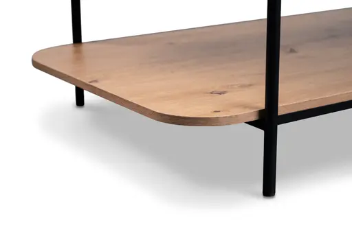 Couchtisch - LB ca. 120x64 cm, Artisan Eiche Nachbildung, Schwarz