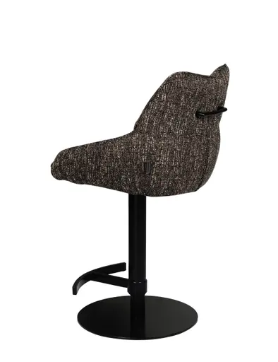 Barhocker MATTEA - drehbar, höhenverstellbar, Stoff, Dunkelbraun