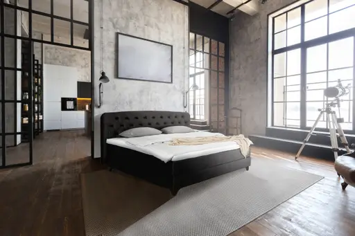 Boxspringbett - Liegefläche 180x200 cm, Stoff, Braun