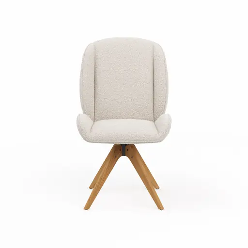 Stuhl Alara - drehbar, Stoff, Weiß