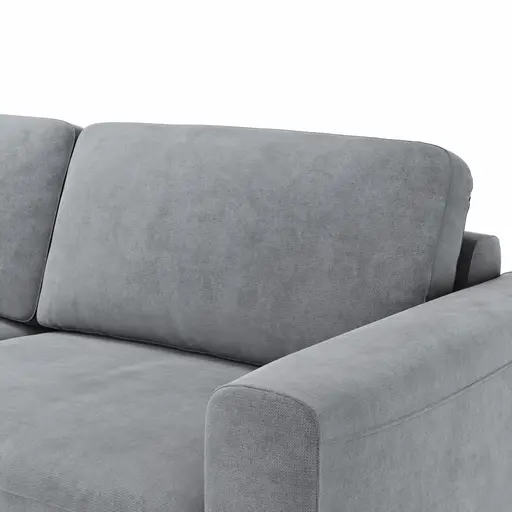 Ecksofa Oviedo - 2,5-Sitzer mit Ecke rechts, Stoff, Grau