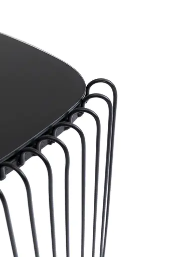 Beistelltisch-Set- Metall, Schwarz