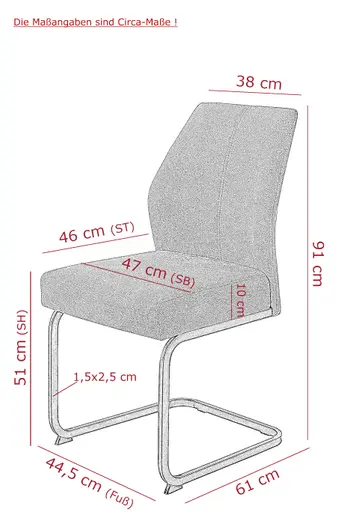 Freischwinger - Stoff, Vintage Anthrazit