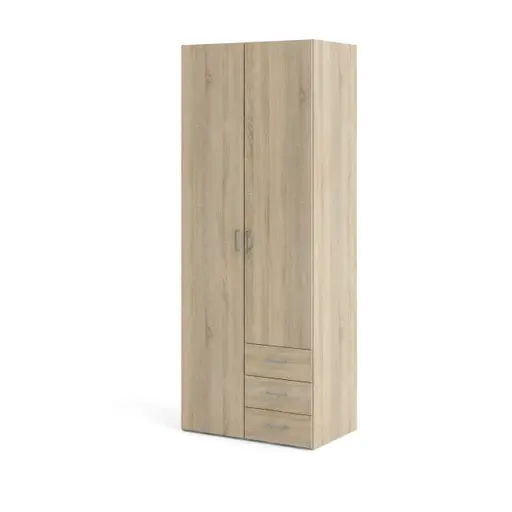 Drehtürenschrank- B ca. 78 cm, Eiche Dekor