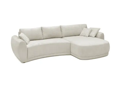 Ecksofa JOSUA - 3-Sitzer, Ecke rechts, Stoff, Beige