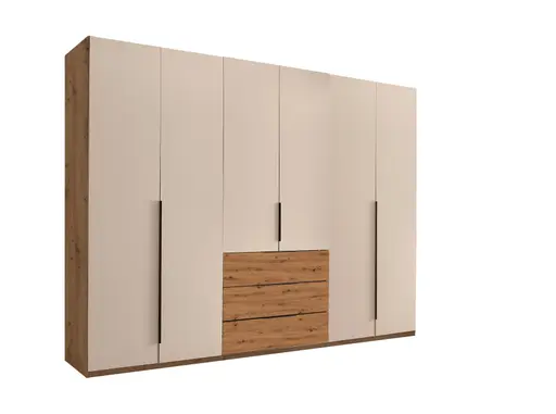 Drehtürenschrank- B ca. 300 cm, Eiche Dekor, Kaschmir