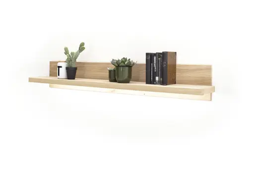 Wohnwand - mit Beleuchtung, Balkeneiche massiv