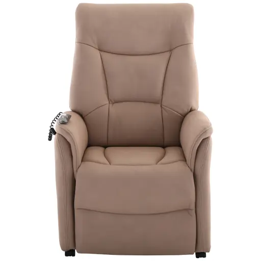 TV-Sessel MAILO - Aufstehhilfe, Relaxfunktion, Stoff, Grau-Beige