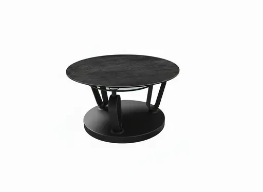Couchtisch - Platten drehbar, BH ca. Ø77/132x43 cm, Keramik, Titan