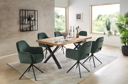 Armlehnstuhl - drehbar, Cord, Dunkelgrün