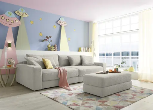 Big Sofa JOVIN - Stoff, Hellgrau