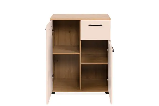 Kommode- B ca. 60 cm, Eiche Dekor, Beige