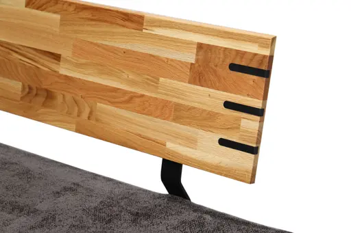 Eckbank - LB ca. 167x192 cm, Stoff, Anthrazit, Eiche massiv