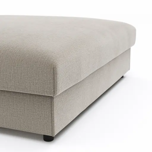 Hocker Stormy - LB ca. 110x110 cm, Stoff, Graubeige