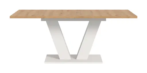 Esstisch - ausziehbar, LB ca. 150x90 cm, Artisan Eiche Nachbildung, Weiß