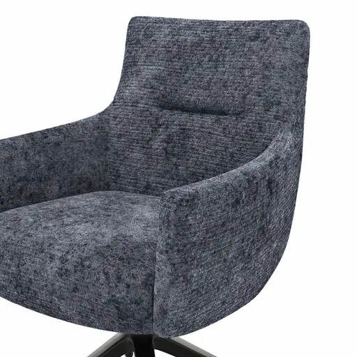 Armlehnstuhl Calgary - drehbar, Stoff, Dunkelblau