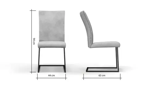 Freischwinger Floriana - Stoff, Hellgrau