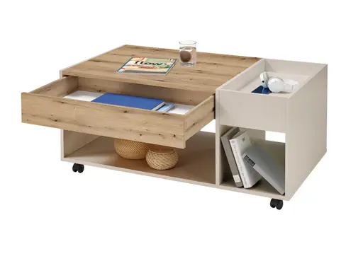 Couchtisch - LB ca. 110x60 cm, Kaschmir, Artisan Eiche Nachbildung