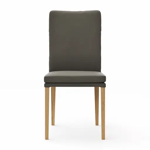 Stuhl Tuma- Leder, Graubraun