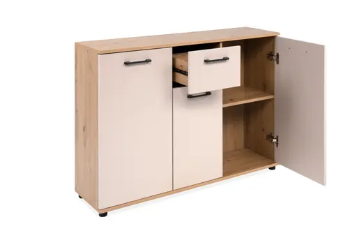 Sideboard- B a. 107 cm, Eiche Dekor, Beige