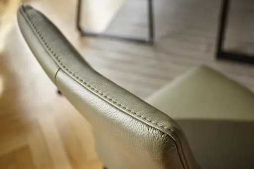 Polsterstuhl Carmelo - Leder, Olive