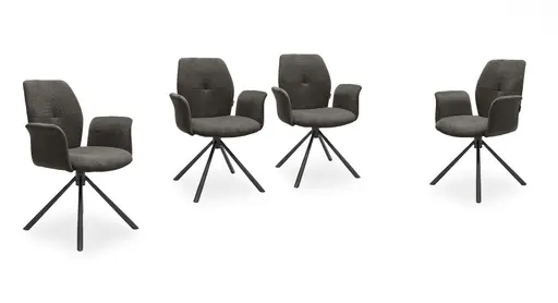 Armlehnstuhl MANOA - drehbar, Stoff, Dunkelgrau