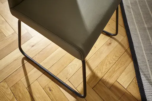 Polsterstuhl Carmelo - Leder, Olive