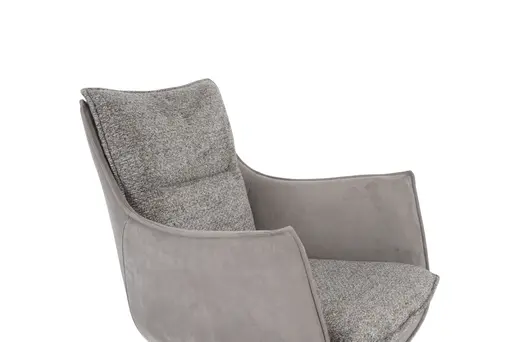 Armlehnstuhl MANDY - drehbar, Stoff, Graubeige