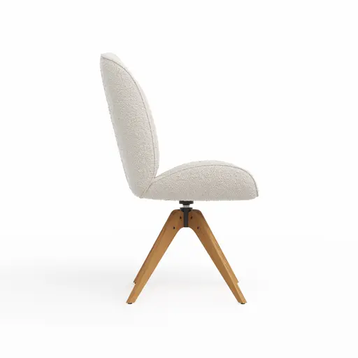 Stuhl Alara - drehbar, Stoff, Weiß