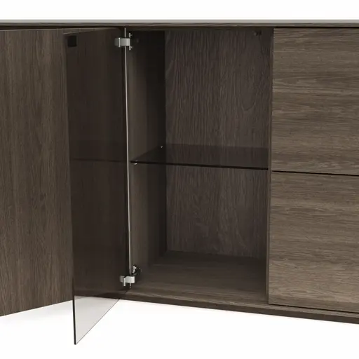 Sideboard Saratoga - Buche massiv, silbergrau geölt