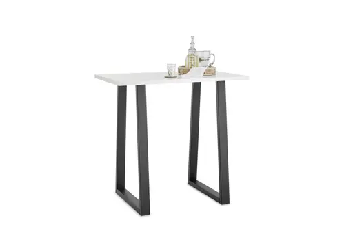 Bartresentisch - LB ca. 120x70 cm, Weiß, Schwarz
