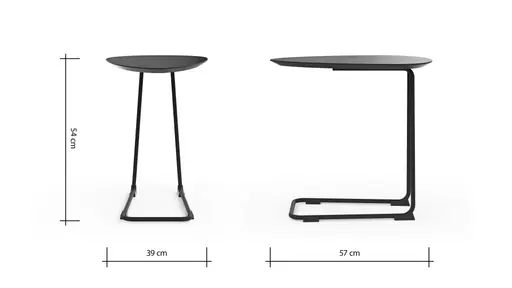 Sofatisch Fano - LBH ca. 57x39x54 cm, Fenix, Schwarz