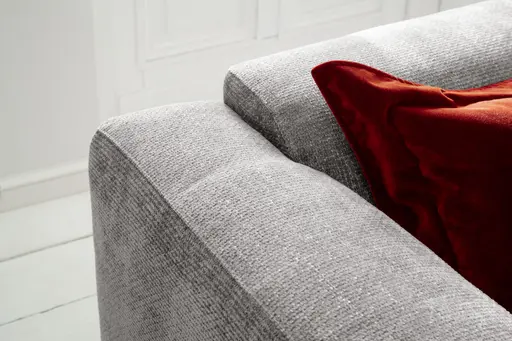 Ecksofa Laja - Longchair links mit 1-Sitzer, Stoff, Steingrau