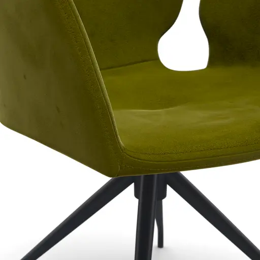 Armlehnstuhl Saltino - drehbar, Stoff, Schlammgrün