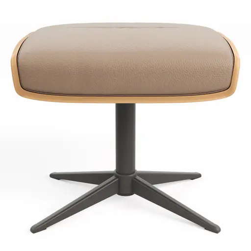 Hocker Amila - Größe M, Leder, Rauchbraun