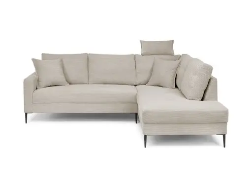 Ecksofa - 3-Sitzer, Ecke rechts, Stoff, Beige