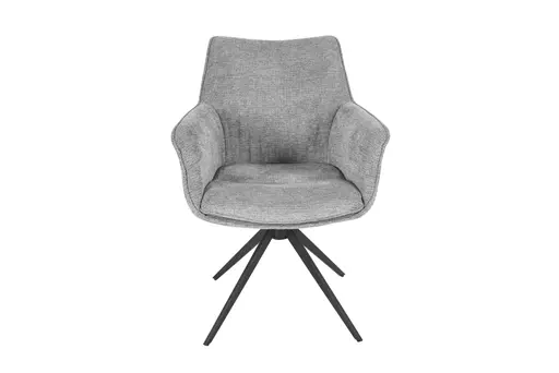 Armlehnstuhl MAIKE - drehbar, Stoff, Hellgrau